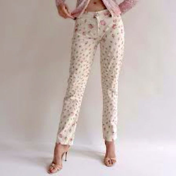 NWT, H&M,Creamy Beige & Floral
Straight-leg,Mid-Rise Pant w/Stretch,Size 12 - Picture 7 of 11
